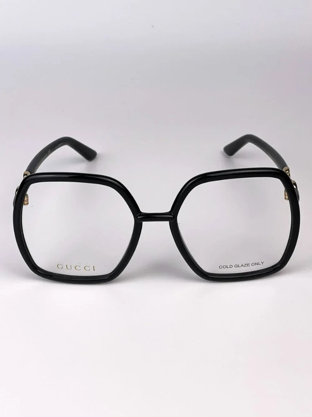 GUCCI GG0890O 001 SHINY BLACK OVERSIZED SQUARE EYEGLASSES